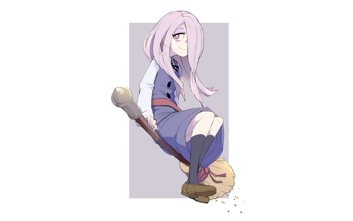 Sucy Manbavaran from Little Witch Academia riding a broom