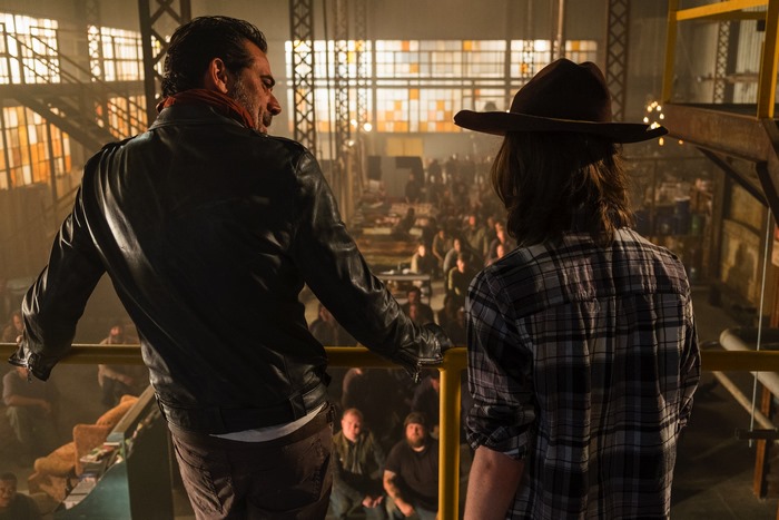 Negan and Carl from The Walking Dead