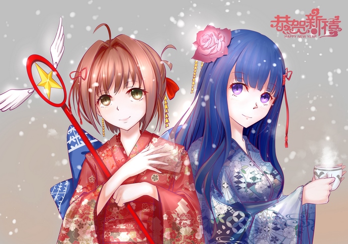 Sakura Kinomoto and Tomoyo Daidouji from Cardcaptor Sakura