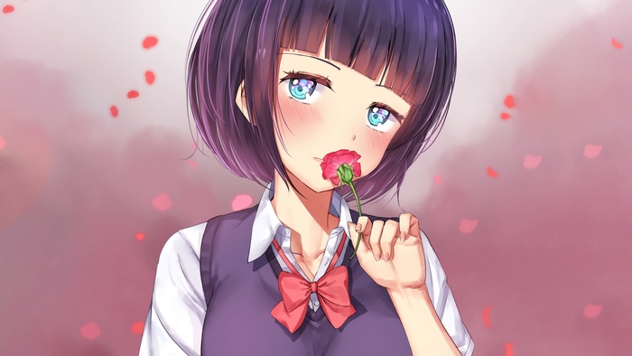 Hanabi Yasuraoka holding a flower