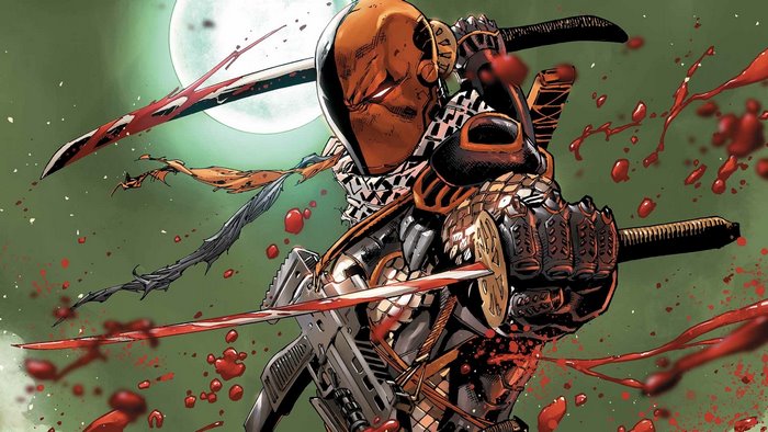 Deathstroke with swords and gun