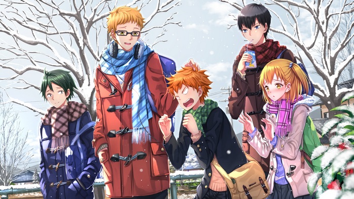 Haikyuu!! characters in winter
