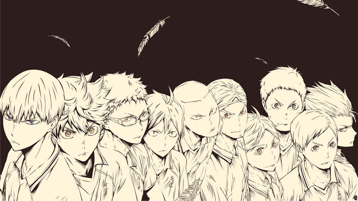 Haikyuu!! characters in sketch style