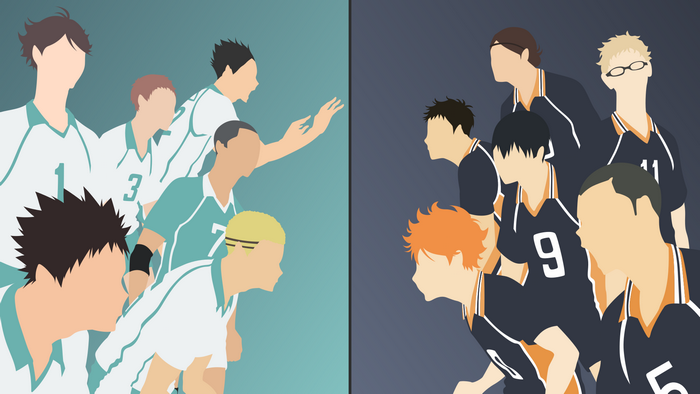 Haikyuu!! characters in minimalist style