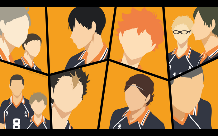 Haikyuu!! characters in minimalist style