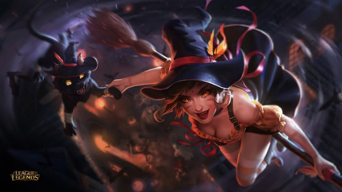 Witch Nidalee and cat from League of Legends