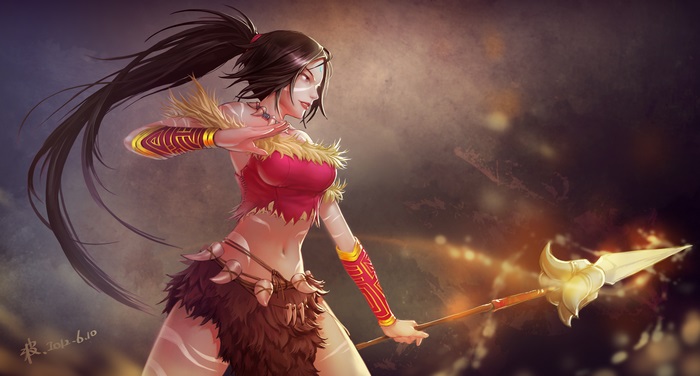 Nidalee from League of Legends with a spear