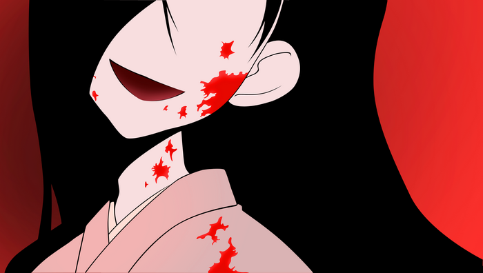 Chiri Kitsu with blood splatters
