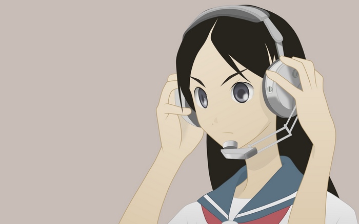 Chiri Kitsu wearing headphones