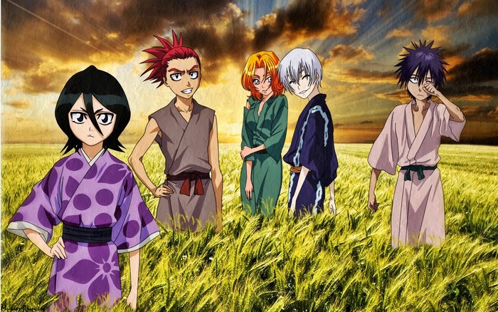 Rukia Kuchiki and friends in a field