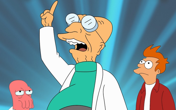 Professor Farnsworth and Fry from Futurama