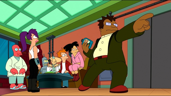Futurama characters in an office setting