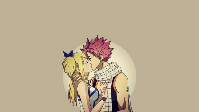 Natsu and Lucy kissing from Fairy Tail