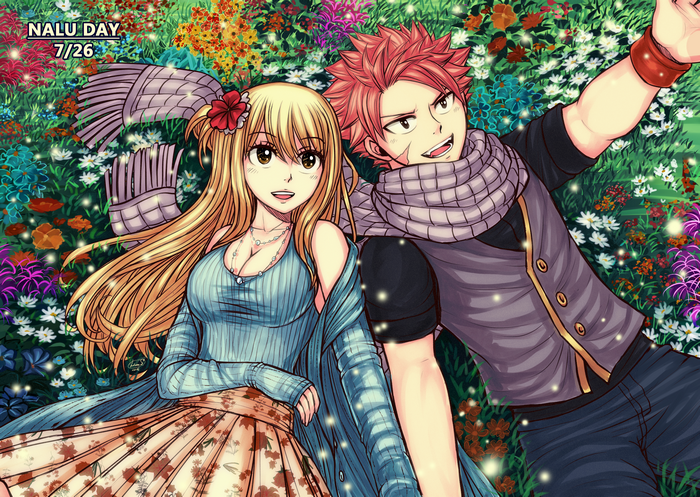 NaLu Couple Relaxing in Colorful Flower Field