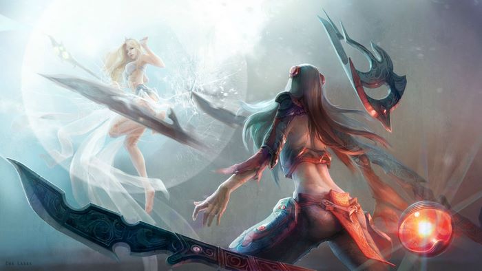 Janna from League of Legends fighting