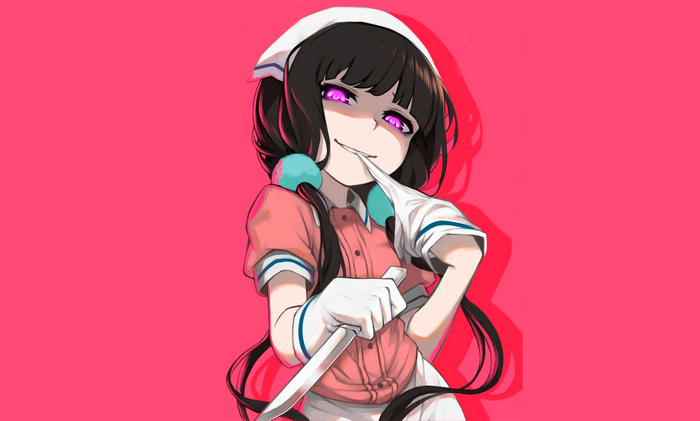 Maika Sakuranomiya with a knife