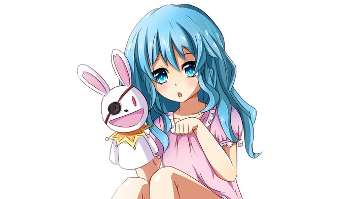 Yoshino from Date A Live holding a puppet