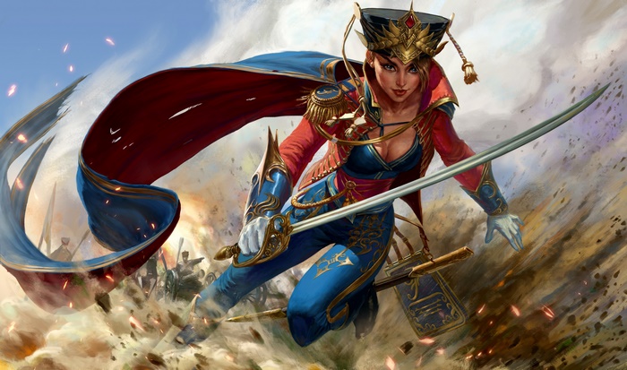 Fiora from League of Legends in battle