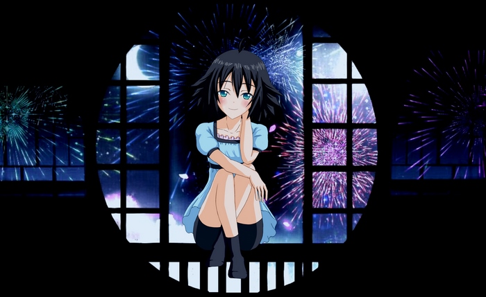 Mayuri Shiina watching fireworks