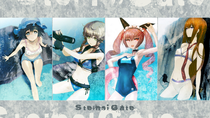 Four Steins;Gate Characters in Swimwear