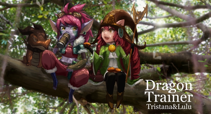 Dragon Trainer Tristana and Lulu from League of Legends