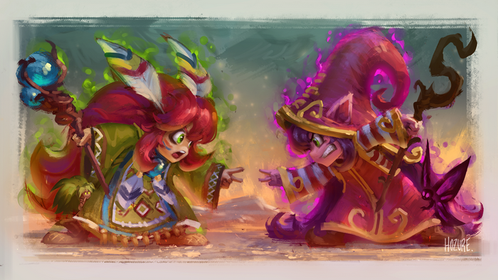 Lulu from League of Legends casting spells