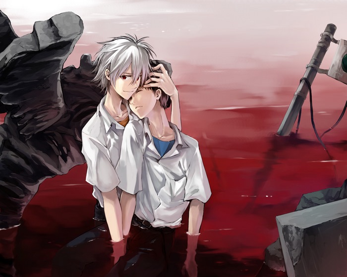 Kaworu Nagisa and Shinji Ikari from Neon Genesis Evangelion