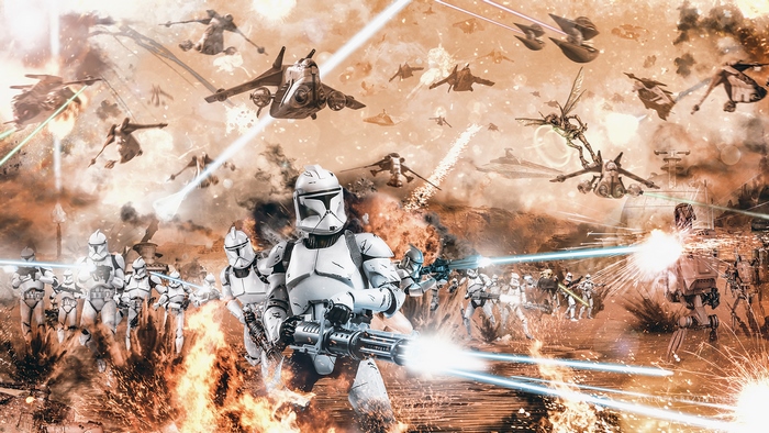 Clone Troopers in Battle from Star Wars