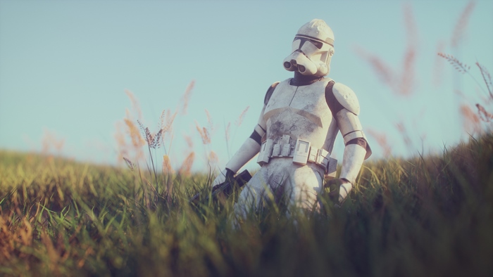 Clone Trooper in a grassy field