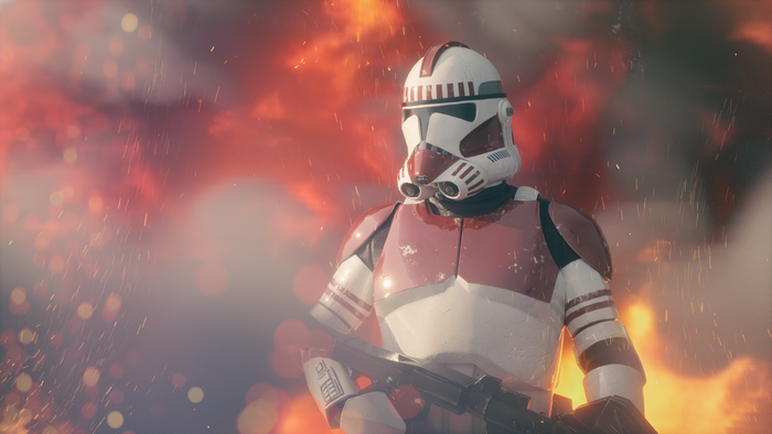 Clone Trooper from Star Wars in battle