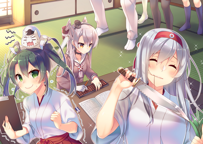 Amatsukaze from Kancolle with friends