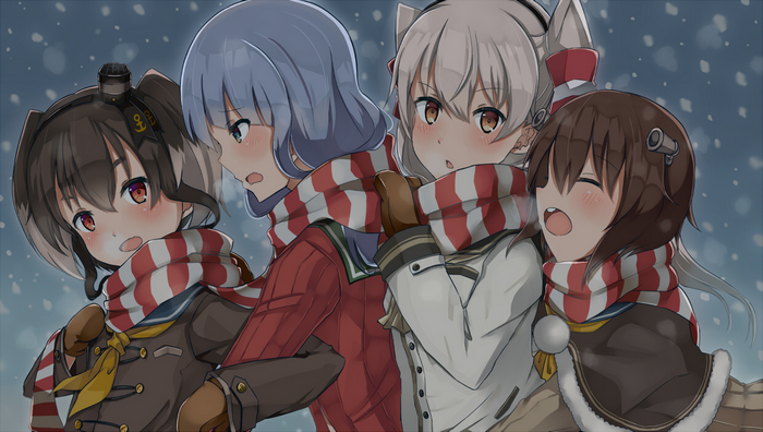 Amatsukaze and friends in winter from Kancolle