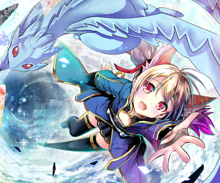 Keiko Ayano with a light blue dragon