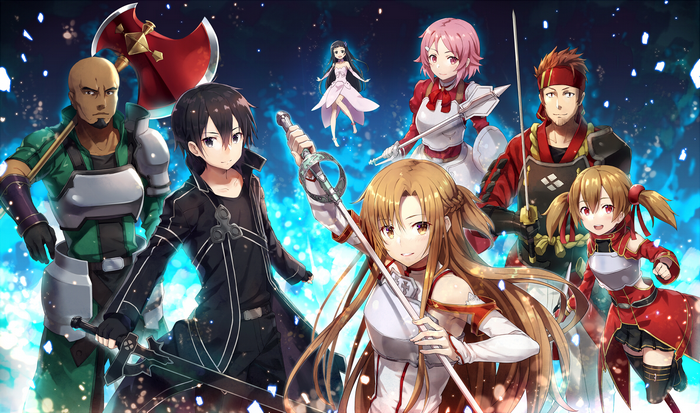 Sword Art Online characters in battle poses