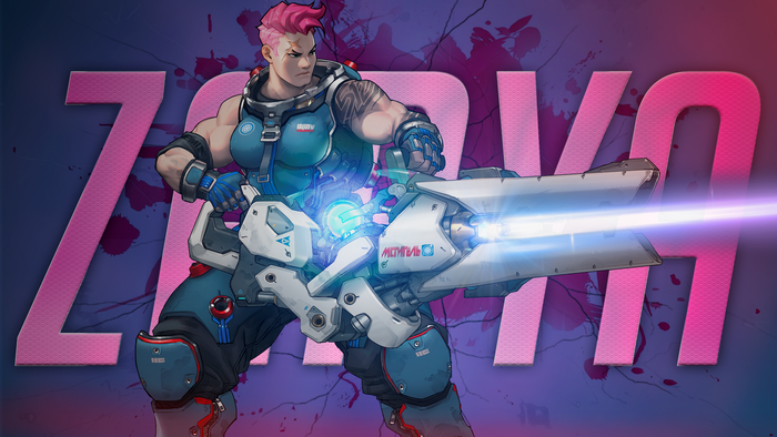 Zarya from Overwatch with particle cannon