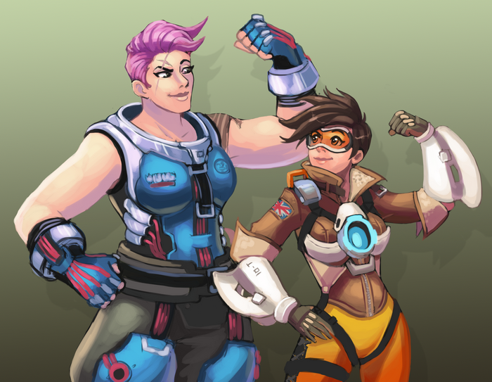 Zarya and Tracer from Overwatch