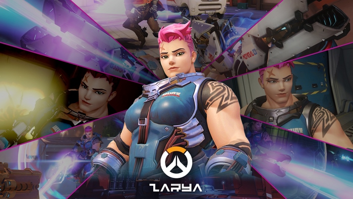 Zarya from Overwatch collage