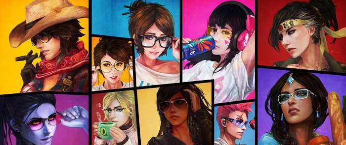 Overwatch characters collage