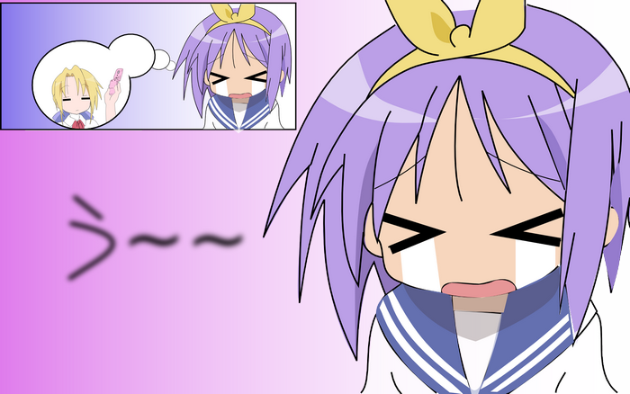 Tsukasa Hiiragi crying with thought bubble