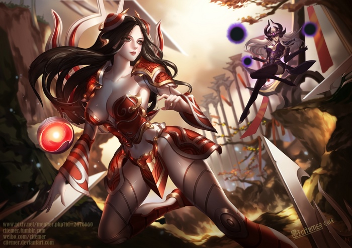 Irelia and Morgana from League of Legends