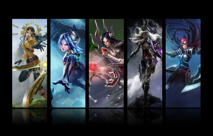 Five female champions from League of Legends