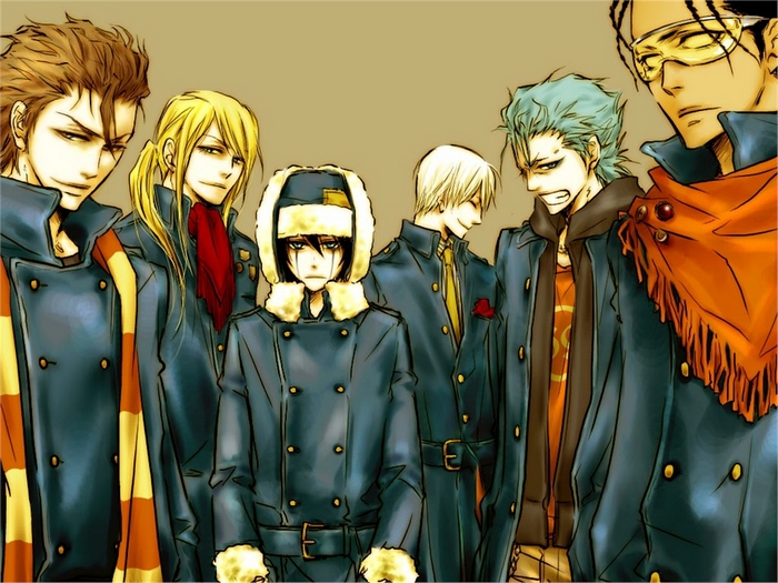 Group of men in winter coats