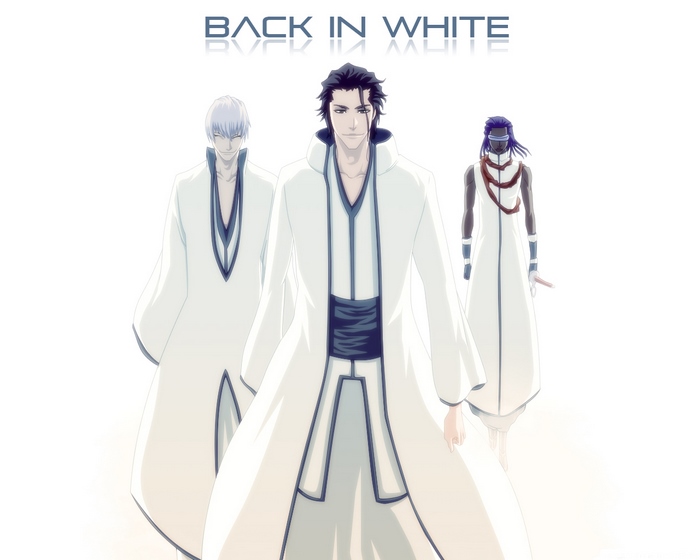 Kaname Tosen and two other men from Bleach