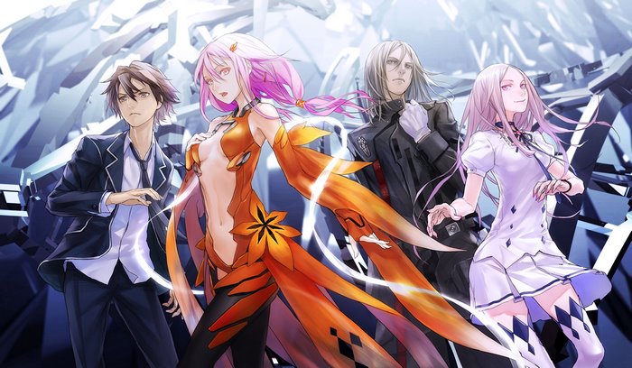 Shu Ouma and friends from Guilty Crown