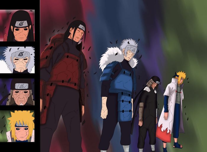 Hashirama Senju and other Hokage from Naruto