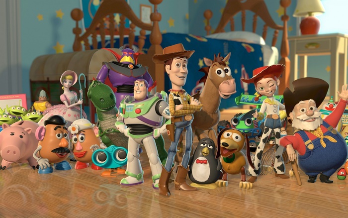 Toy Story characters in a bedroom