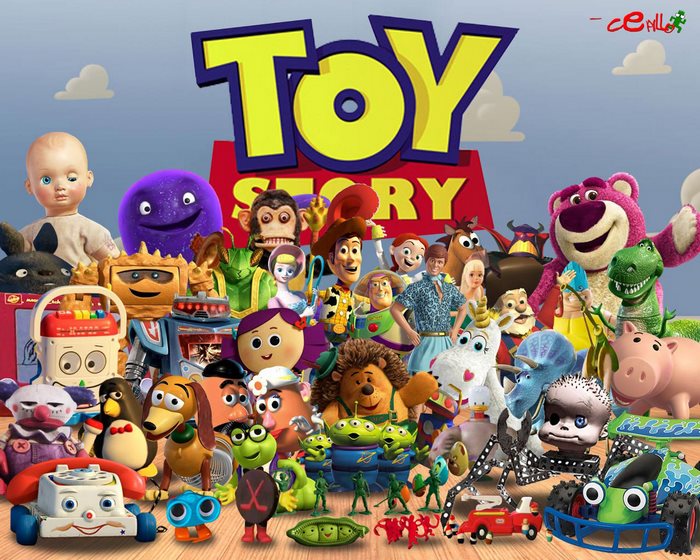 Toy Story characters with Lotso and Rex