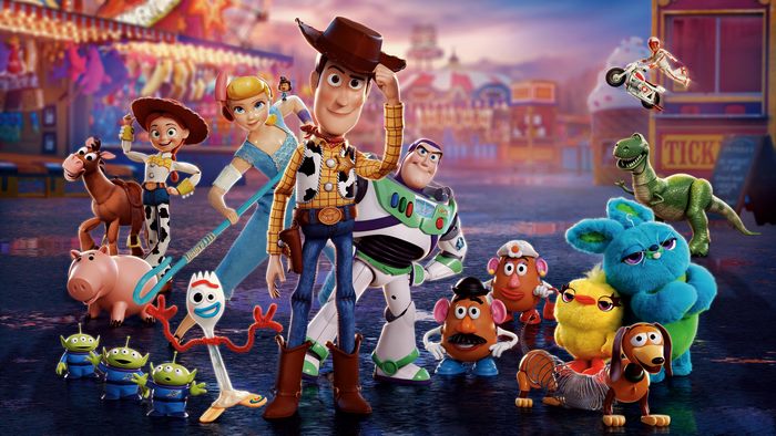 Toy Story characters in a carnival setting