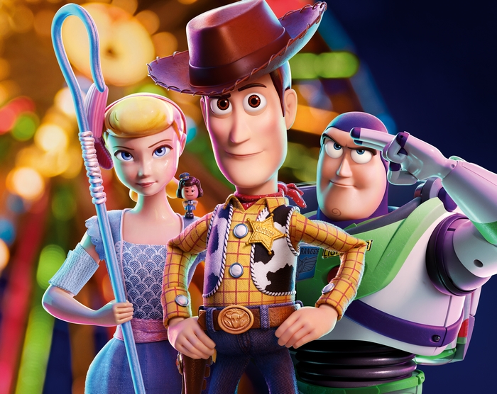 Woody, Bo Peep, and Buzz Lightyear from Toy Story