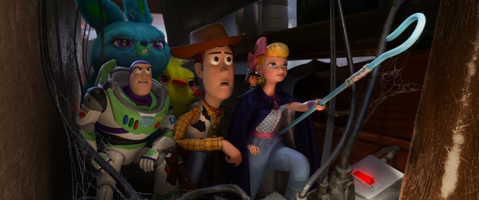Woody, Buzz Lightyear, Bo Peep, and friends in Toy Story 4